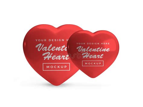 Valentine Love Heart Symbol 3d Illustration Mockup Scene Stock