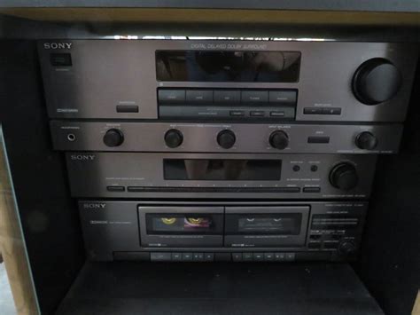 Sony Stereo Componant Cabinet And Sony Speakers