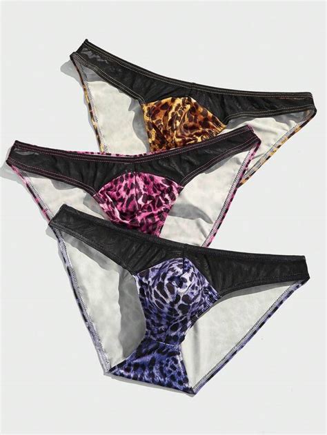 kontrastmaska leopardtryck sexiga underkläder för män shein se