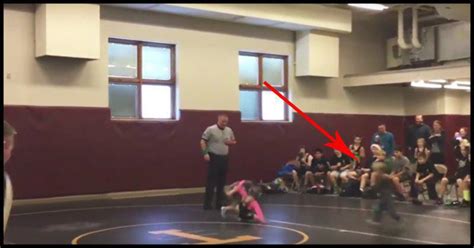 little brother thinks his sister s wrestling match is a real fight runs in to help her