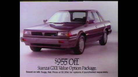 1989 Nissan Stanza Gxe Commercial Youtube