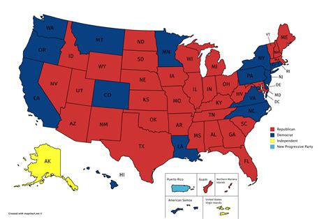 Party Map Of The Us United States Map