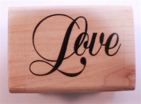 Stampington And Co Wooden Rubber Stamp Cursive Love Writing Word