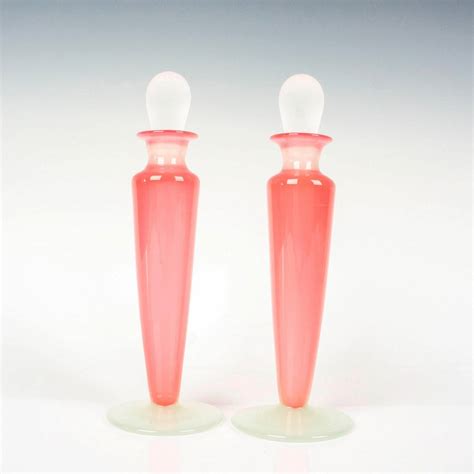 Pair Of Vintage Glass Perfume Bottles With Daubers Auction