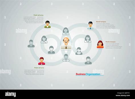 Corporate Organization Chart With Business People Icons Vector