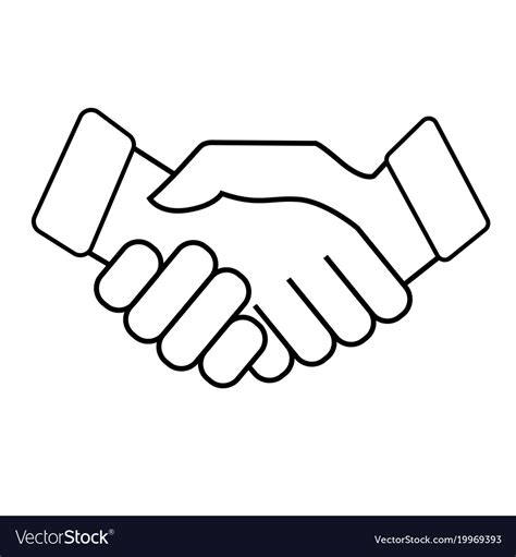 Business Handshake Icon On White Background Vector Image