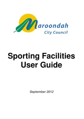 Fillable Online Sporting Facilities User Guide PDF MB Maroondah City Council Fax Email