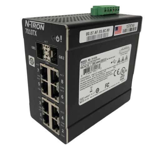 Red Lion N Tron 7010tx 10 Port Gigabit Capable Managed Ethernet Switch