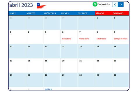 Calendario 2023 Chile Con Feriados Descarga En Excel Y Pdf