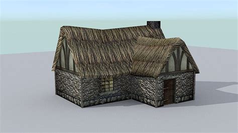 3d Model Medieval Farm House 2 Vr Ar Low Poly Cgtrader
