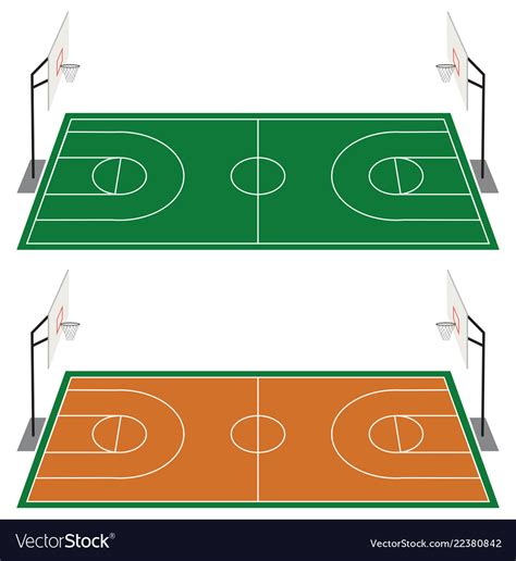 Set Of Two Basketball Courts Royalty Free Vector Image