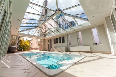 Indoor Pool With Amazing Skylight Indoor Swimming Pool Design