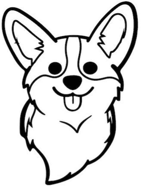 Corgi Black And White Svg Etsy Dog Line Drawing Dog Drawing Simple