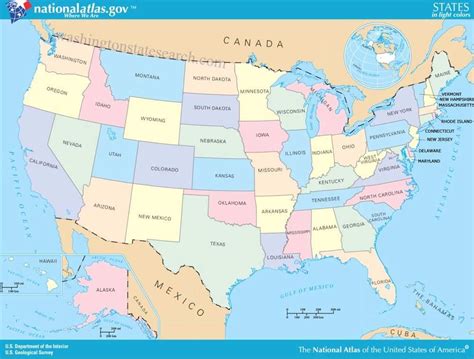 Map United States Of America Showing States Direct Map