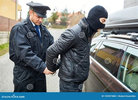 Patrolman Arresting Criminals Stock Photo Image Of Babe Police