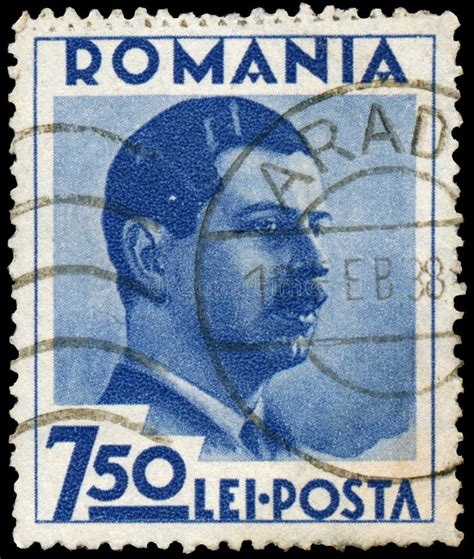 Stamp Printed In Romania Shows King Carol Ii Editorial Image Image Of