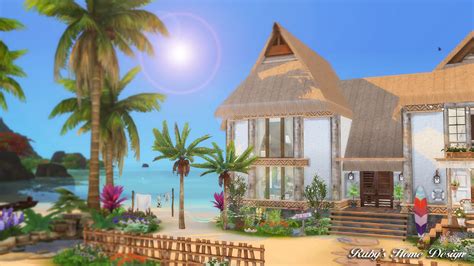 Sims 4 Tropical Island Home 島嶼夢想家 Free Ruby Red Sims