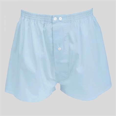 Mens Light Blue Boxer Shorts Poplin 100 Cotton Size 3s