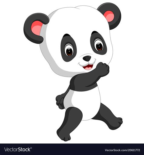 Funny Panda Cartoon Royalty Free Vector Image Vectorstock