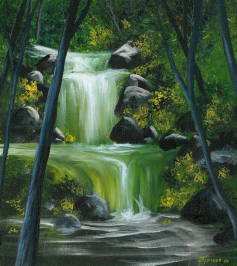 Forest Falls Waterfall Paintings Landscape Paintings Acrylic