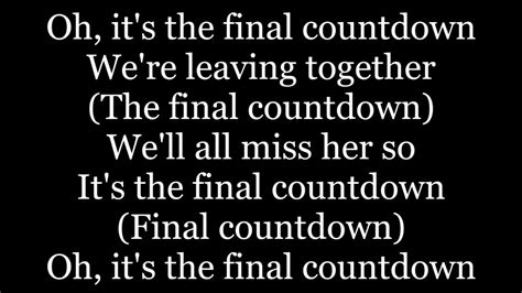 Europe The Final Countdown Lyrics Youtube