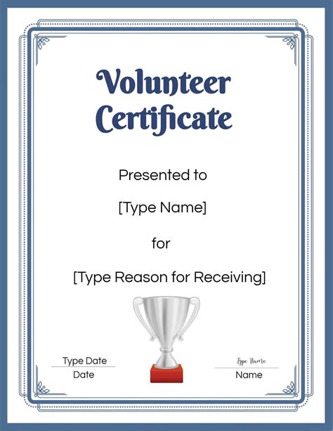 Free Volunteer Certificate Template Many Designs Are Available