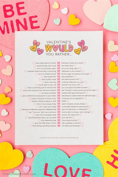 25 Valentines Day Would You Rather Free Printables The Best Ideas