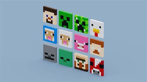 3d Model Minecraft Characters Vr Ar Low Poly Cgtrader