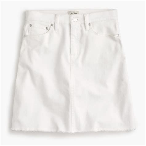 White Denim Skirt With Raw Hem Women Denim Jcrew White Denim Skirt Denim Women White Denim