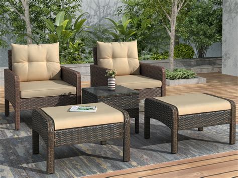 Outdoor Bistro Chairs Set For Patio Btmway All Weather Rattan Outdoor
