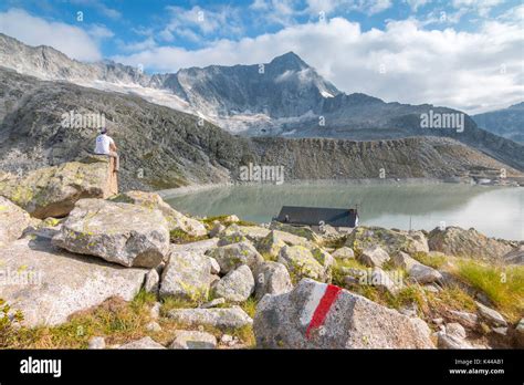 Hicker Admire The Adamello Mount And Garibaldi Refuge Temù Val Davio