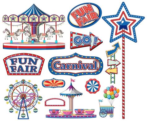 Set Of Circus Items Free Vector