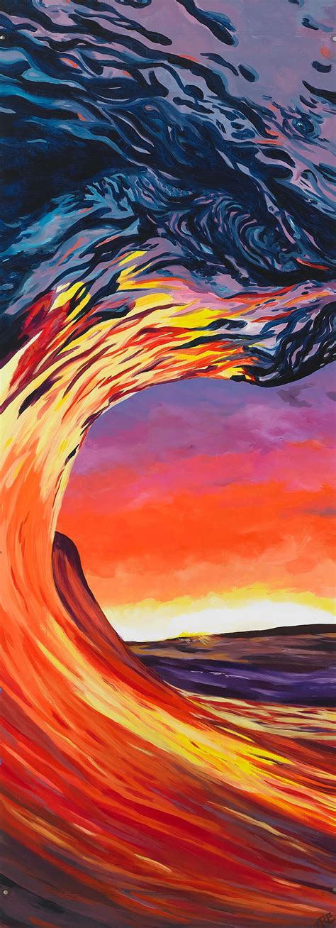 Sunset Wave Painting Inspo Painting And Drawing Abstract Painting