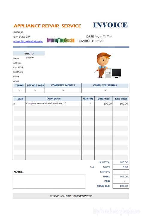 Just customize with your company name, date, recipient, and product or service description and cost, and this simple invoice template will calculate the total automatically. Auto Repair Invoicing Sample within Car Service Invoice Template Free Download | Invoice ...