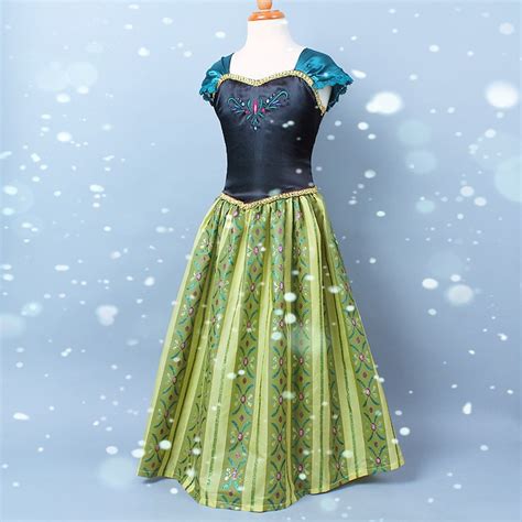 Halloween Customized Frozen Cosplay Costume Princess Anna Coronation Dress For GIRL Free