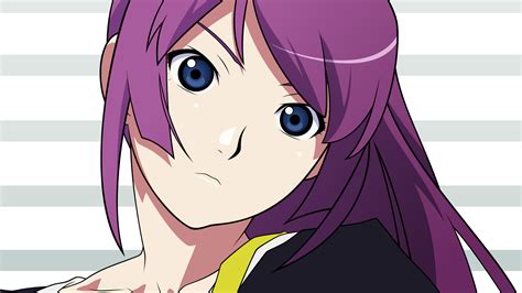 1048838 Monogatari Series Anime Anime Girls Blue Eyes Purple Hair