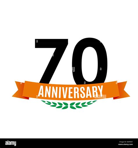Template 70 Years Anniversary Background With Ribbon Vector