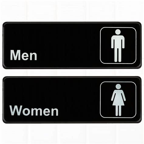 Buy Set Of 2 Restroom Signs Mens And Womens Restroom Signs Black