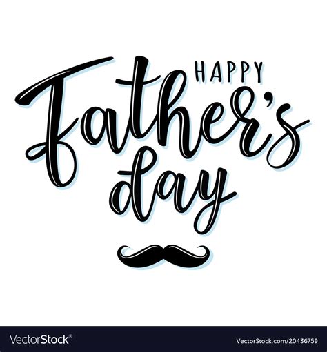 Happy Fathers Day Lettering Poster Royalty Free Vector Image