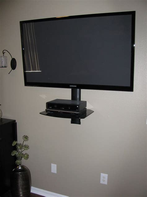 I needed a nice piece of furniture that could sit at the top of my staircase in my home. Full Motion Tv Wall Mount With Cable Box Shelf | Wall ...