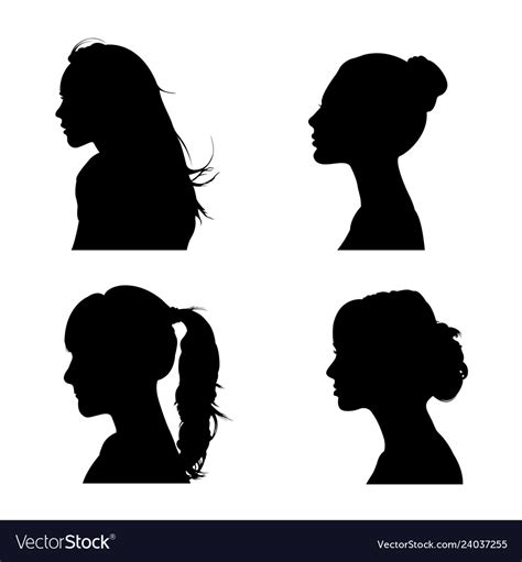 Women Face Side Face Silhouette Royalty Free Vector Image