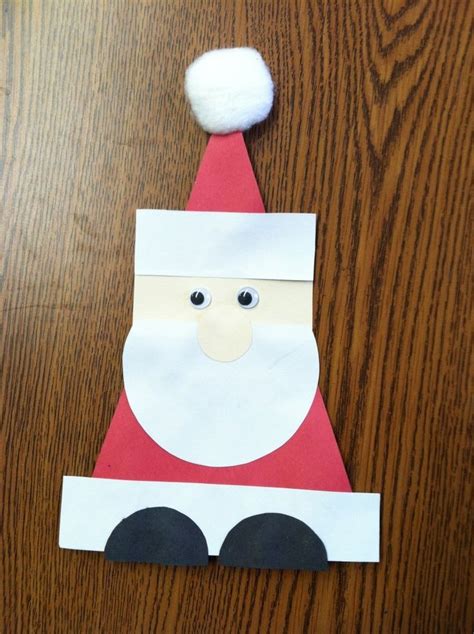 Geometric Santa Craft Christmas Kindergarten Santa Crafts Christmas