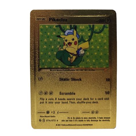 Mavin Pikachu Static Shock Gold Foil Pokemon Card