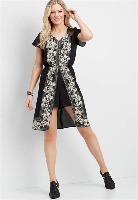 Mid Length Floral And Lace Walk Through Dress Maurices