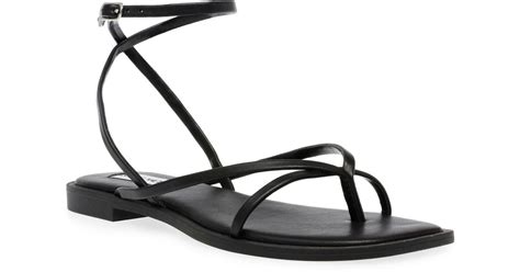 Steve Madden Agree Strappy Flat Sandals In Black Lyst Canada