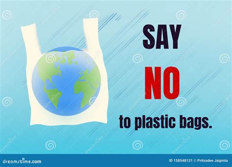 Say No To Plastic Bags World Environment Day Concept Stock