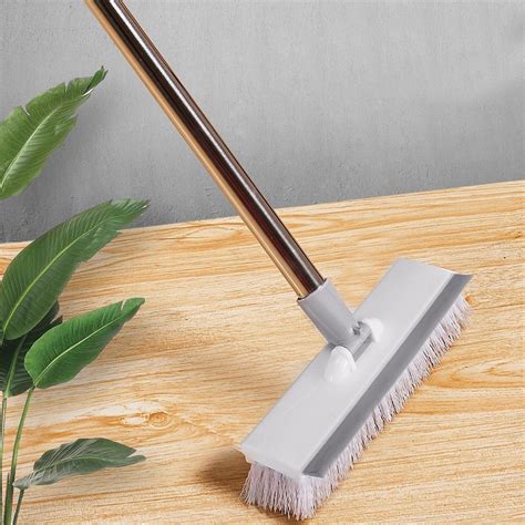 Floor Brush Stiff Bristles With Scrape 2 In 1 Sweeping Brush Broom