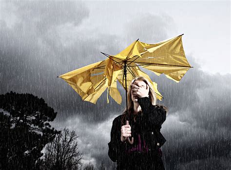 Umbrella Women Storm Broken Stock Photos Pictures And Royalty Free