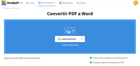 Convertir un PDF escaneado a Word en línea Smallpdf