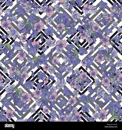Modern Watercolor Style Seamless Pattern With Lavender Texture